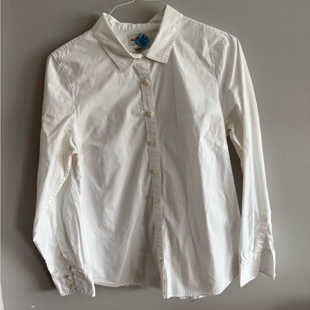 J.Crew Haberdashery White Button Down Shirt Stretch Cotton Womens Large